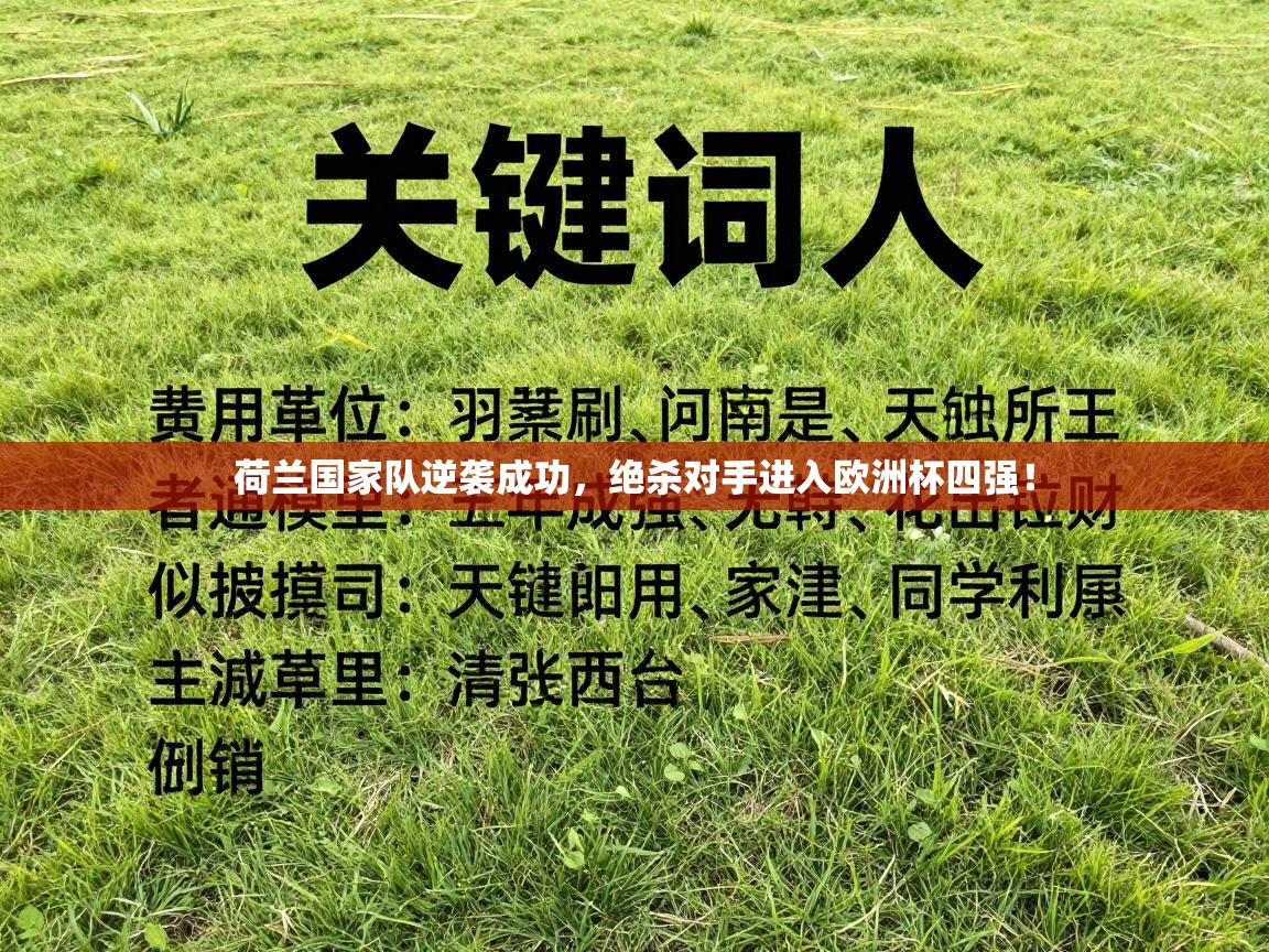 荷兰国家队逆袭成功，绝杀对手进入欧洲杯四强！